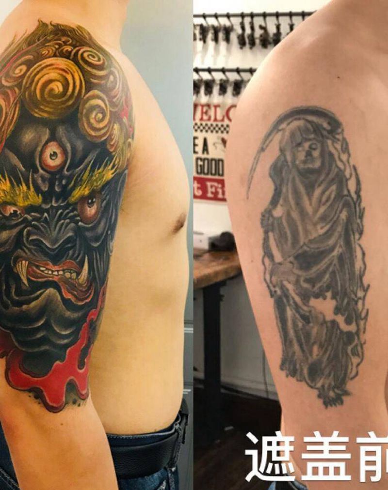 不动明王纹身图片