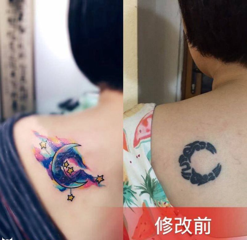 月亮纹身图片