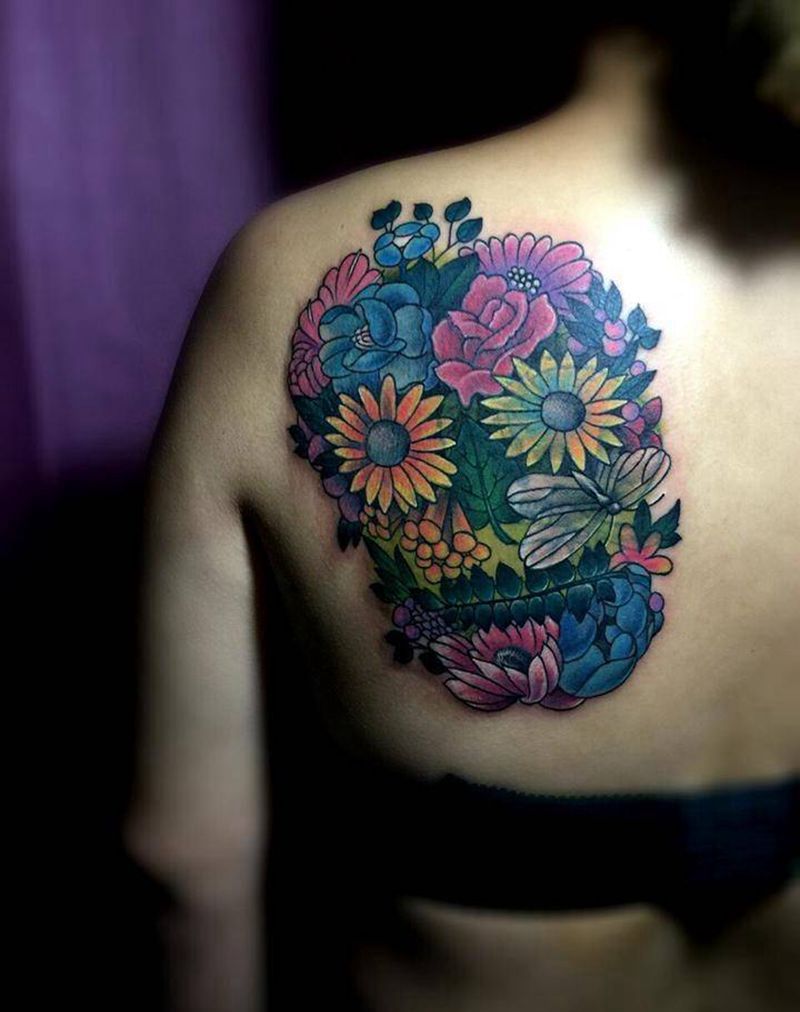 骷髅（遮盖失败文身）纹身图片