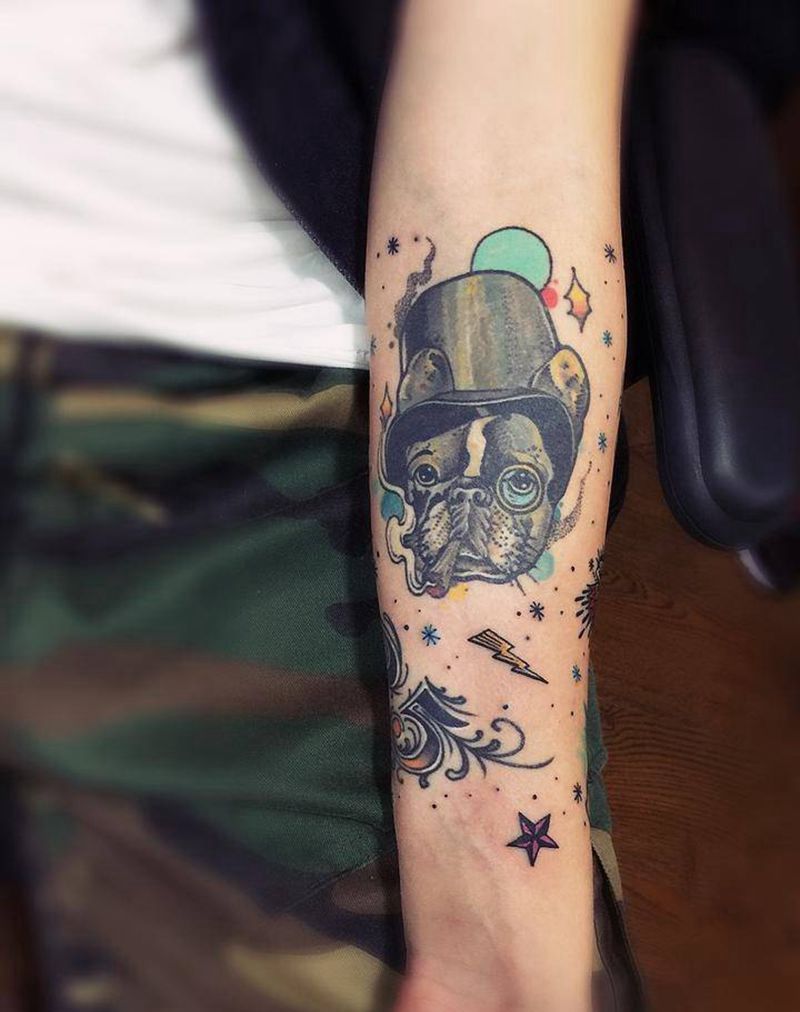 new school纹身图片_手部欧美清新动物字符纹身图案