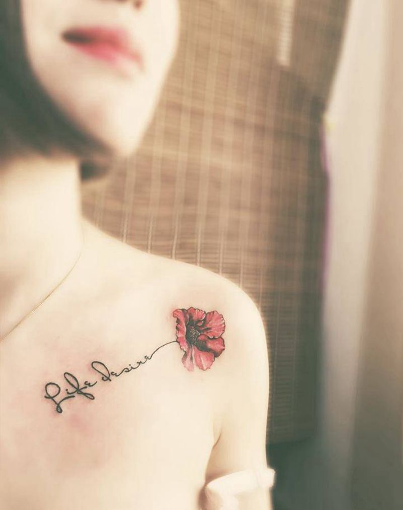 罂粟花纹身图片