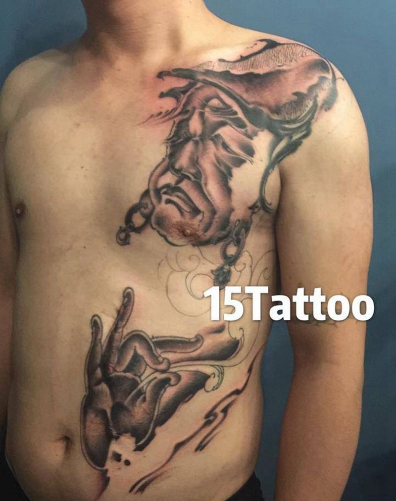 未完成纹身图片