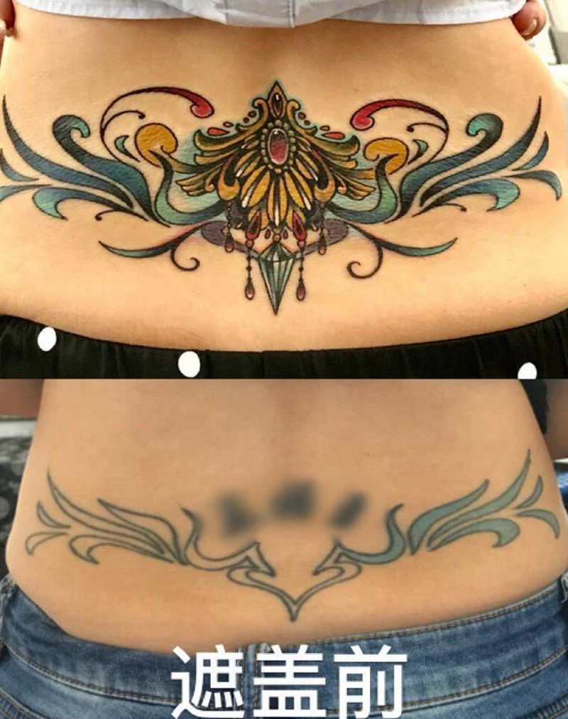 腰花纹身图片