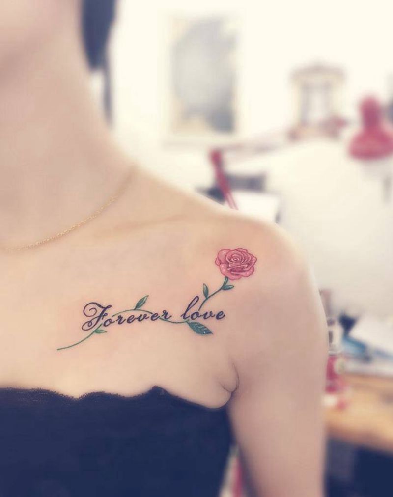 一支玫瑰纹身图片