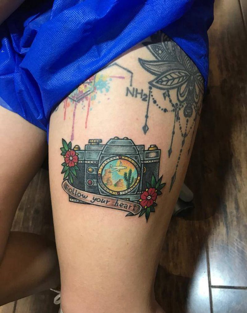 相机纹身图片