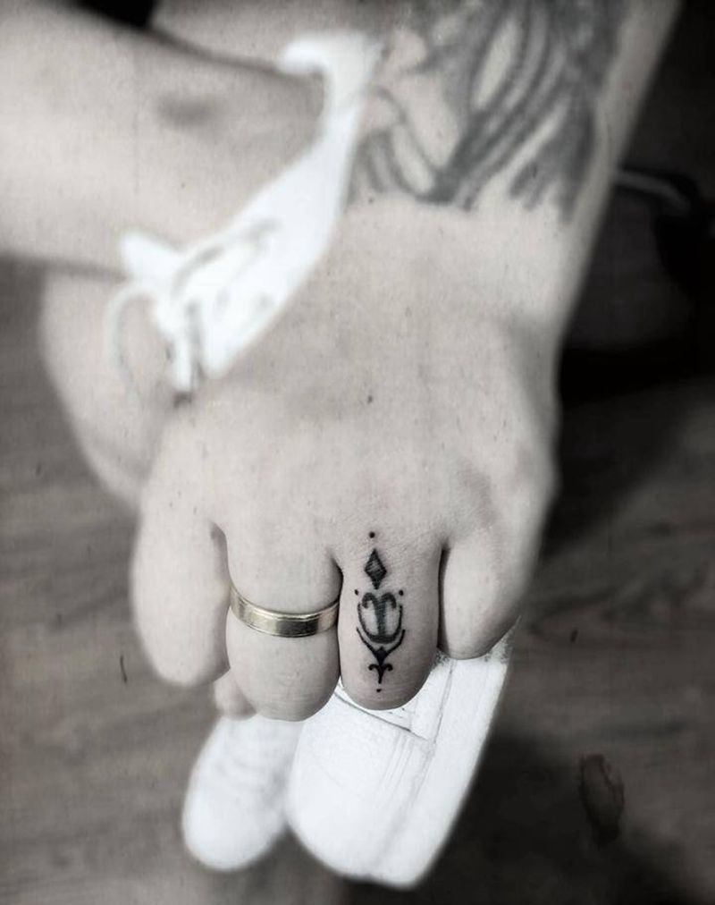 星座+数字纹身图片