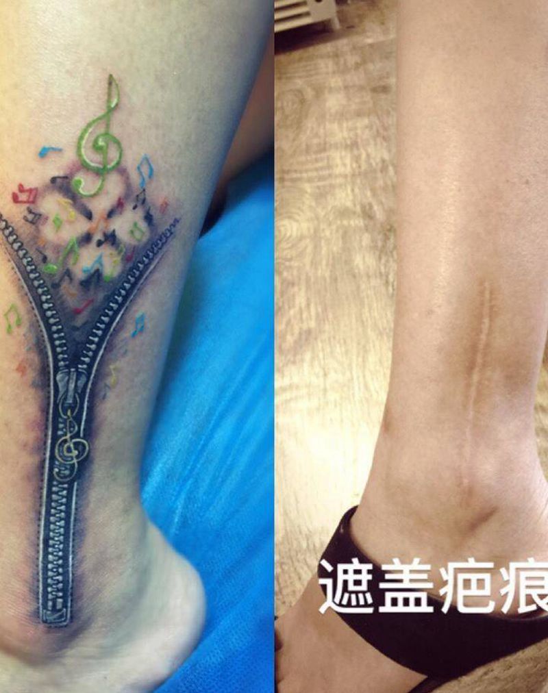 3D拉链纹身图片