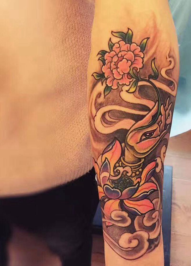 佛莲纹身图片