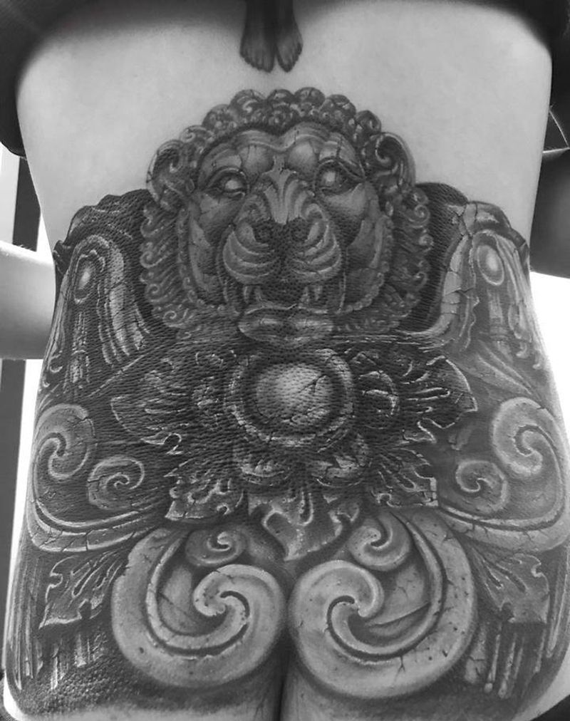 石狮（未完待续）纹身图片