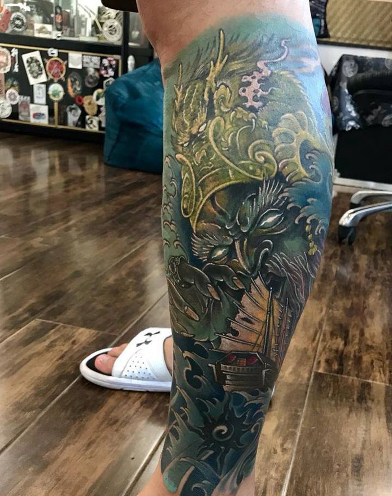 原黑灰改彩色纹身图片