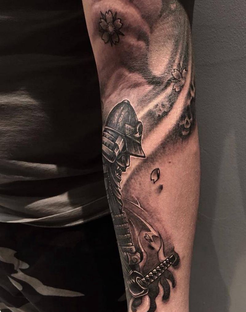 鬼武士纹身图片