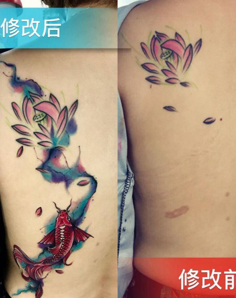 水彩风格纹身图片