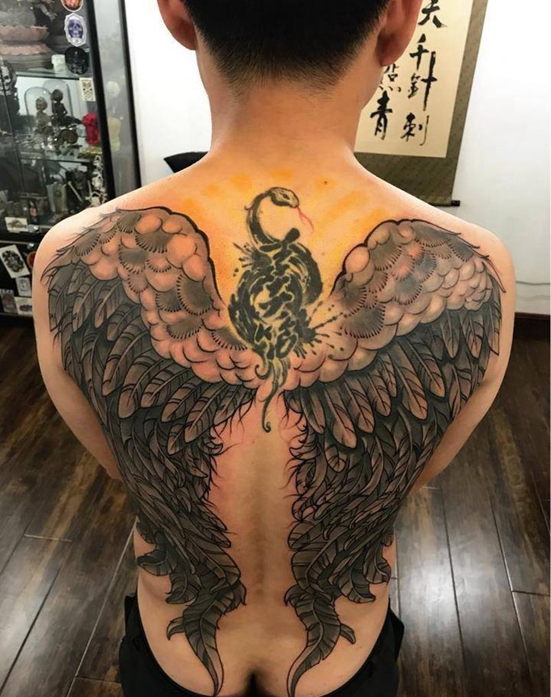 翅膀纹身图片