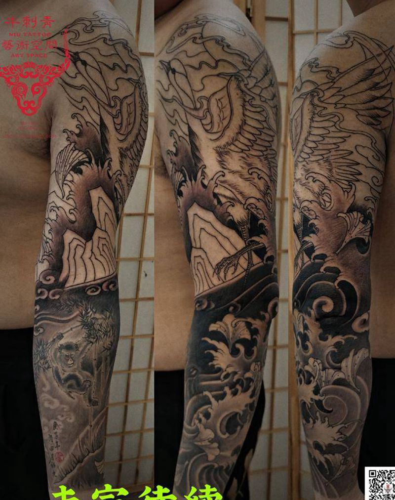 未完待续纹身图片_手臂新传统纹身图案