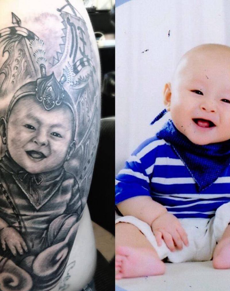 属猴的小孩儿纹身图片