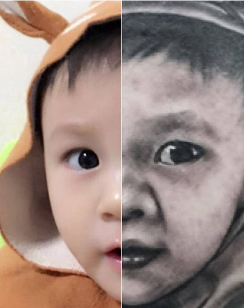 肖像纹身图片_欧美写实背部人物纹身图案