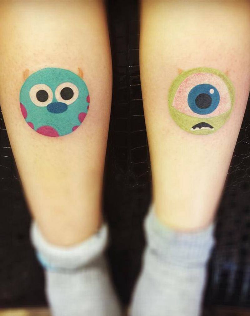 毛怪与大眼仔纹身图片