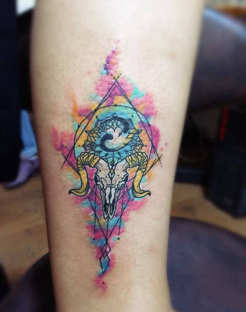 白羊+巨蟹纹身图片