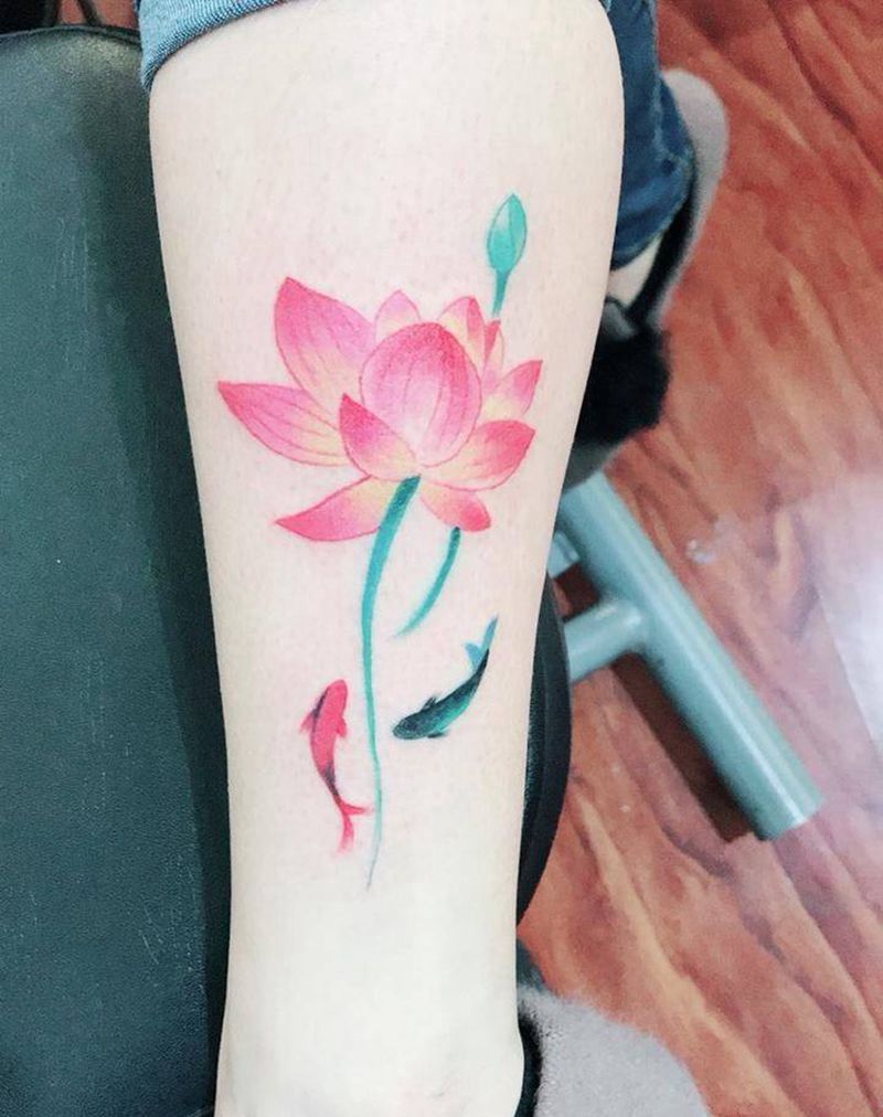 荷花艺妓纹身图片