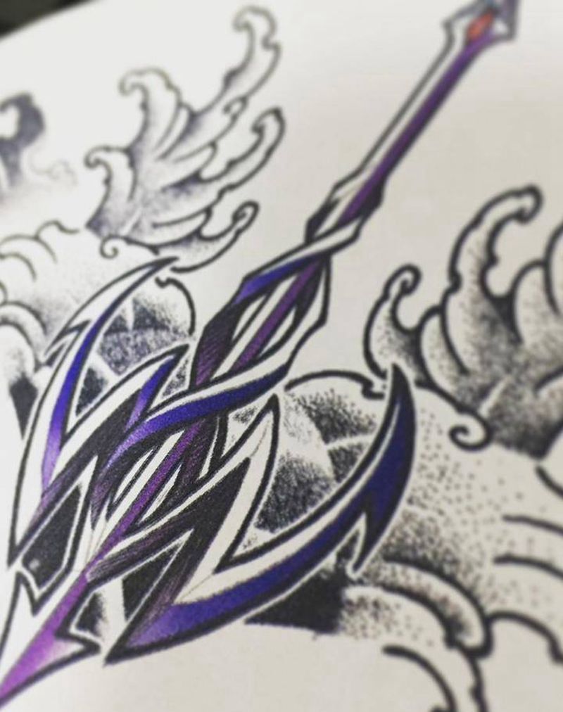 ……纹身图片_手稿背部腰部清新静物原创纹身图案