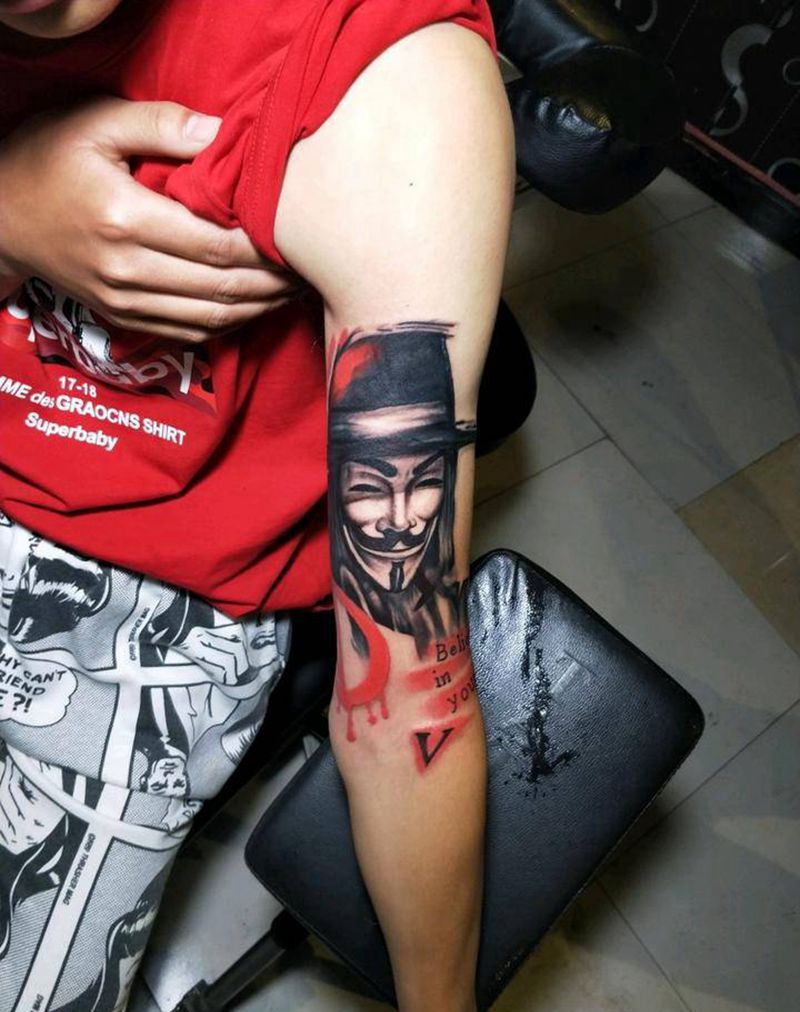 遮盖完成纹身图片