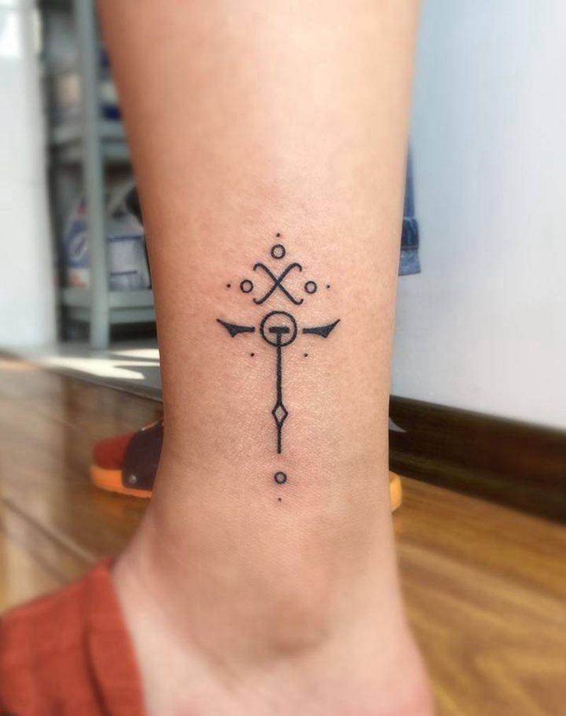 闺蜜纹身纹身图片_腿部图腾纹身图案