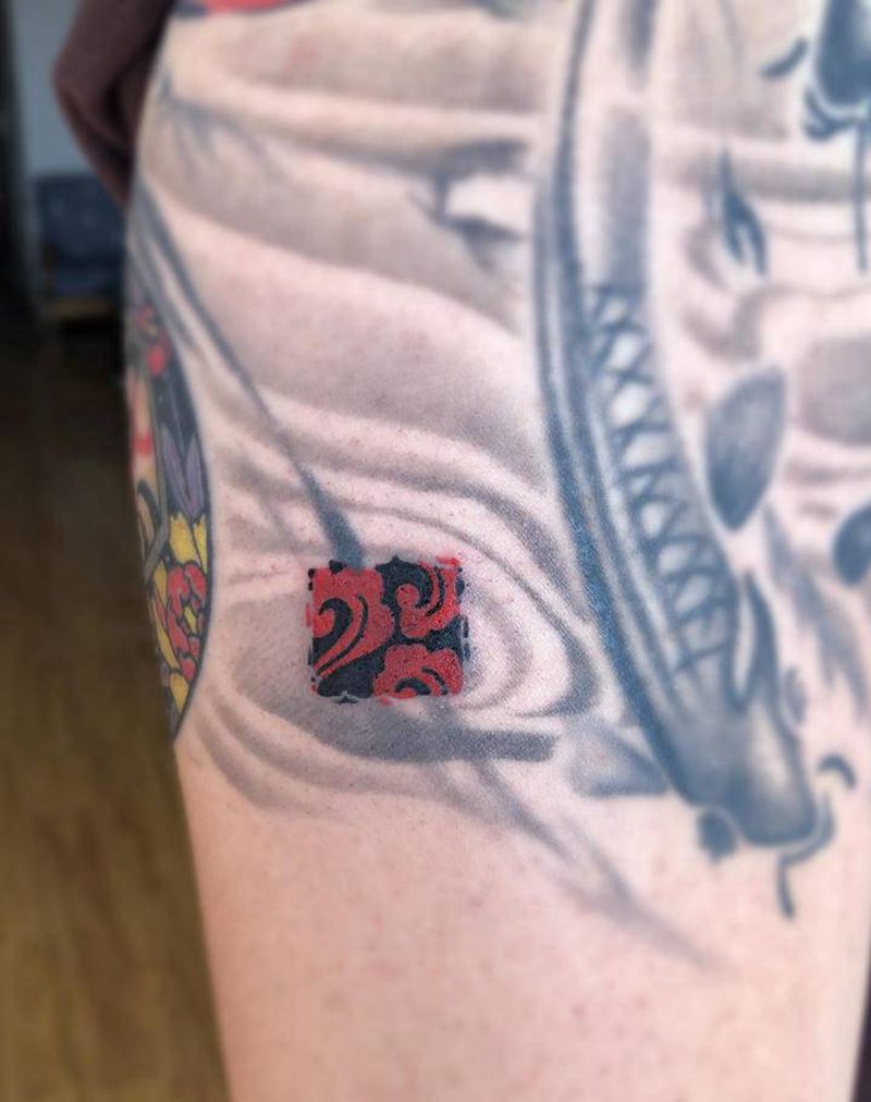 云纹方印纹身图片_手臂图腾纹身图案