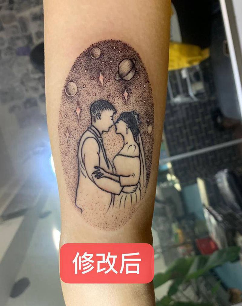 小图修改纹身图片_手臂点刺纹身图案