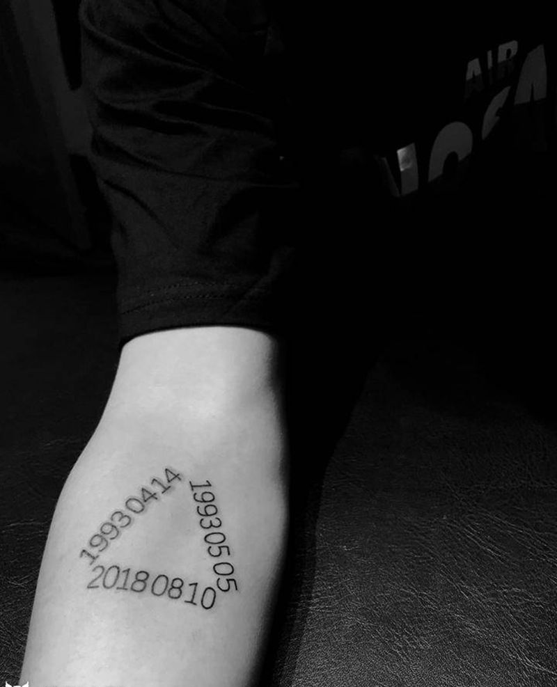 数字纹身图片_手臂几何纹身图案