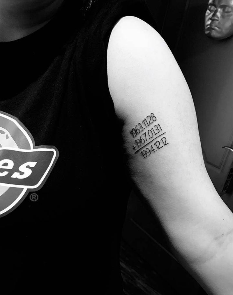 生日纹身图片_手臂图腾花体字纹身图案