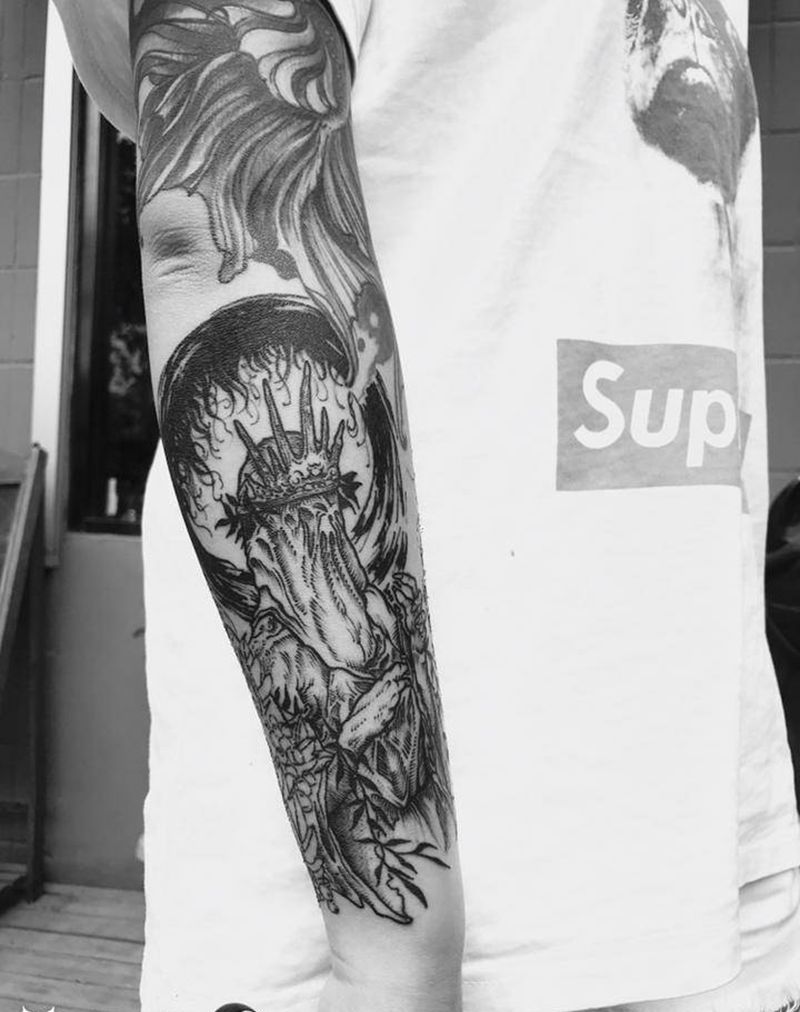 无题纹身图片_手臂点刺欧美写实纹身图案