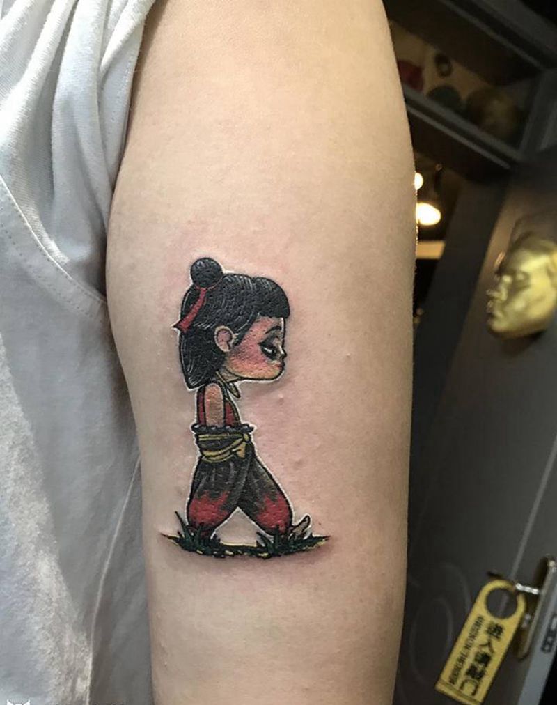 哪吒纹身图片_手臂欧美写实纹身图案