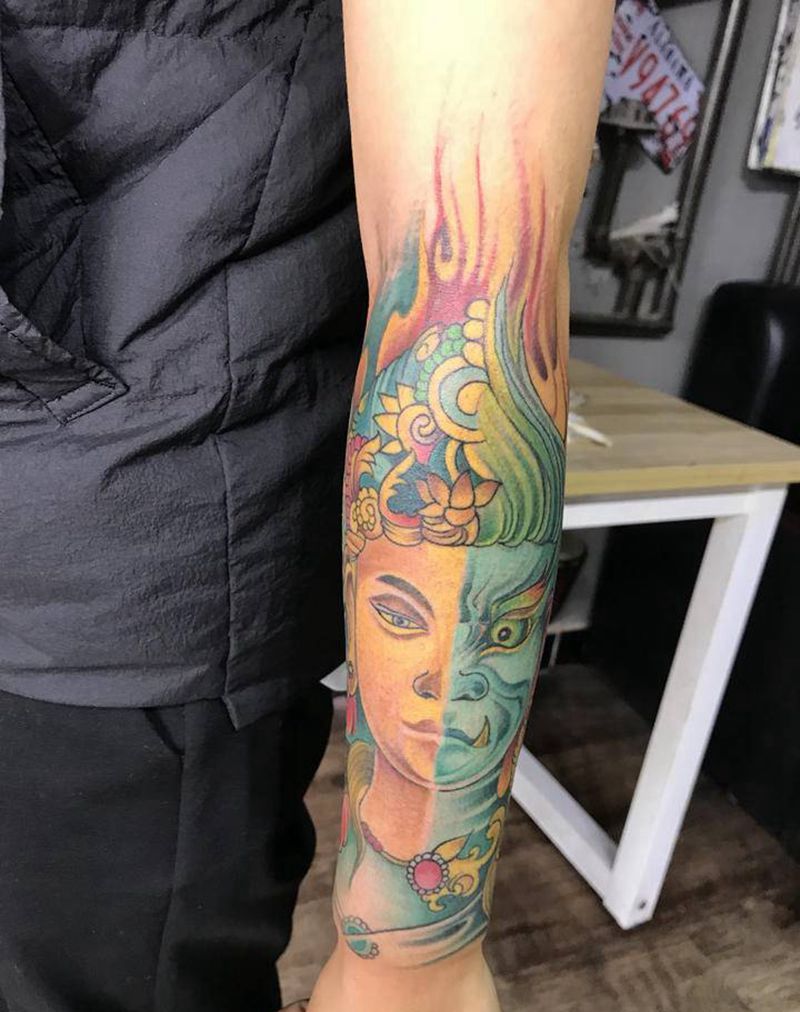 小臂遮盖纹身图片_手臂新传统纹身图案