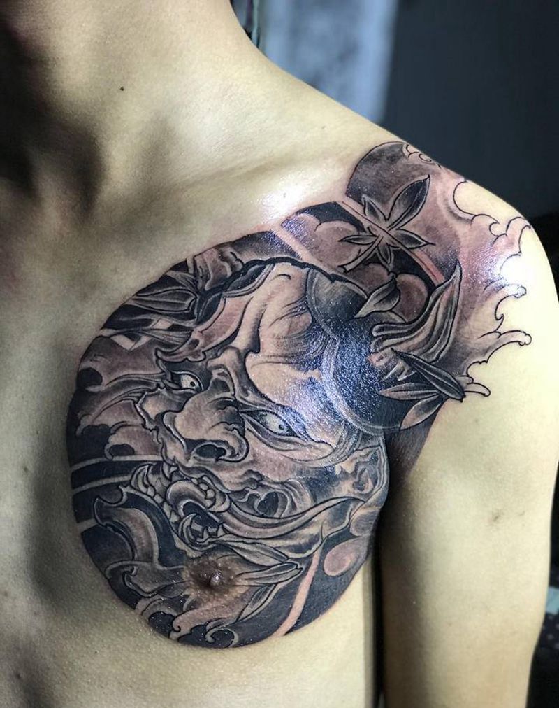 般诺纹身图片_胸部新传统纹身图案