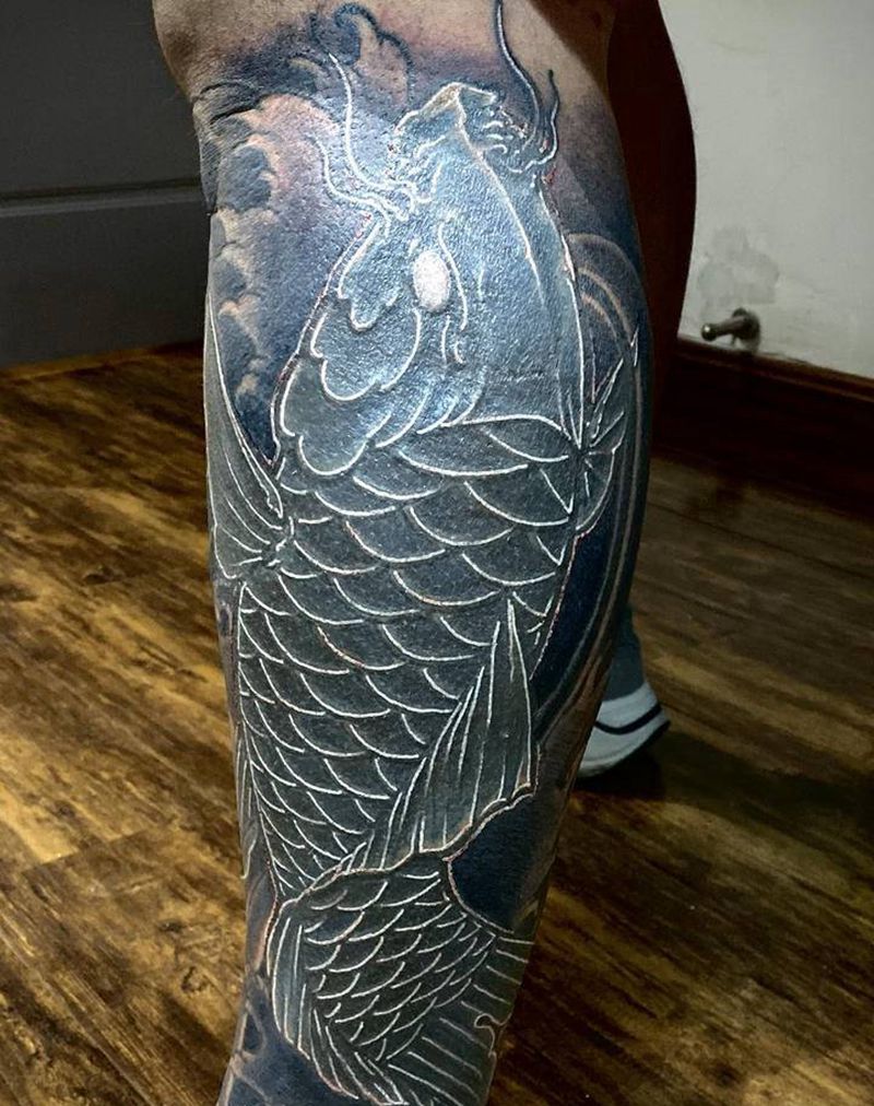 暴力遮盖纹身图片_腿部老传统新传统纹身图案