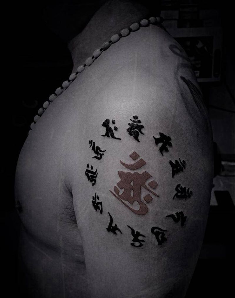 十三佛纹身图片_手臂图腾纹身图案