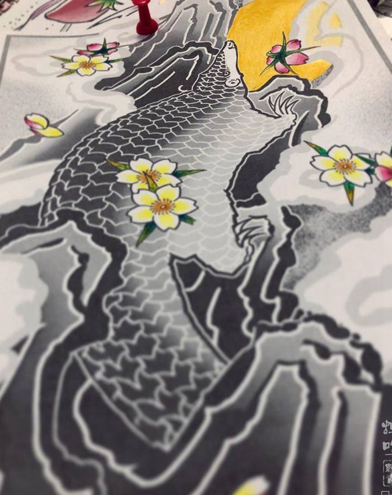 穿山甲纹身图片_手臂腿部New School纹身图案