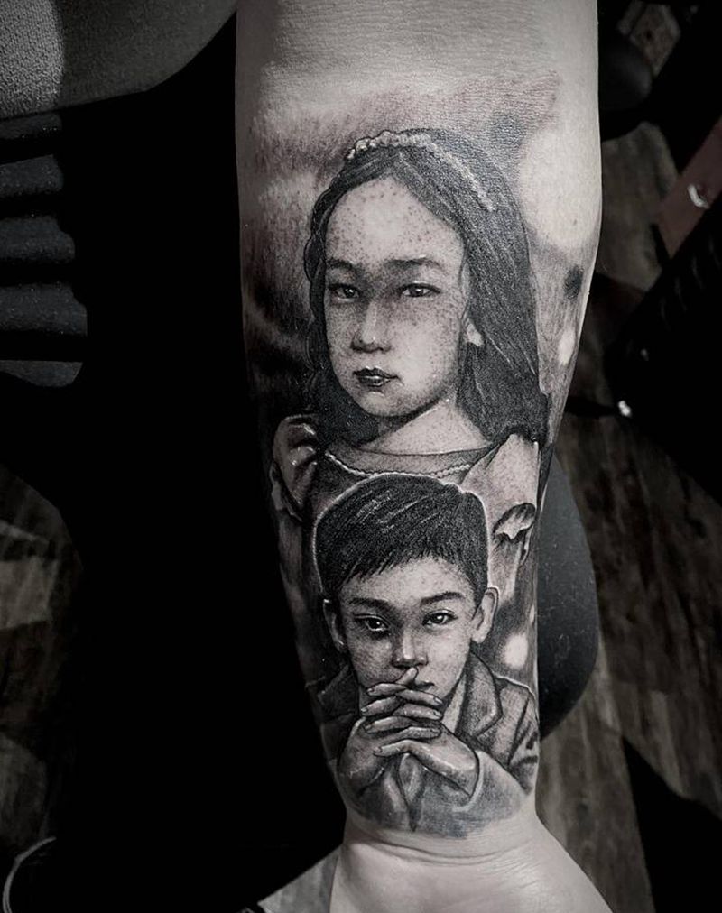 肖像纹身图片_手臂欧美写实纹身图案