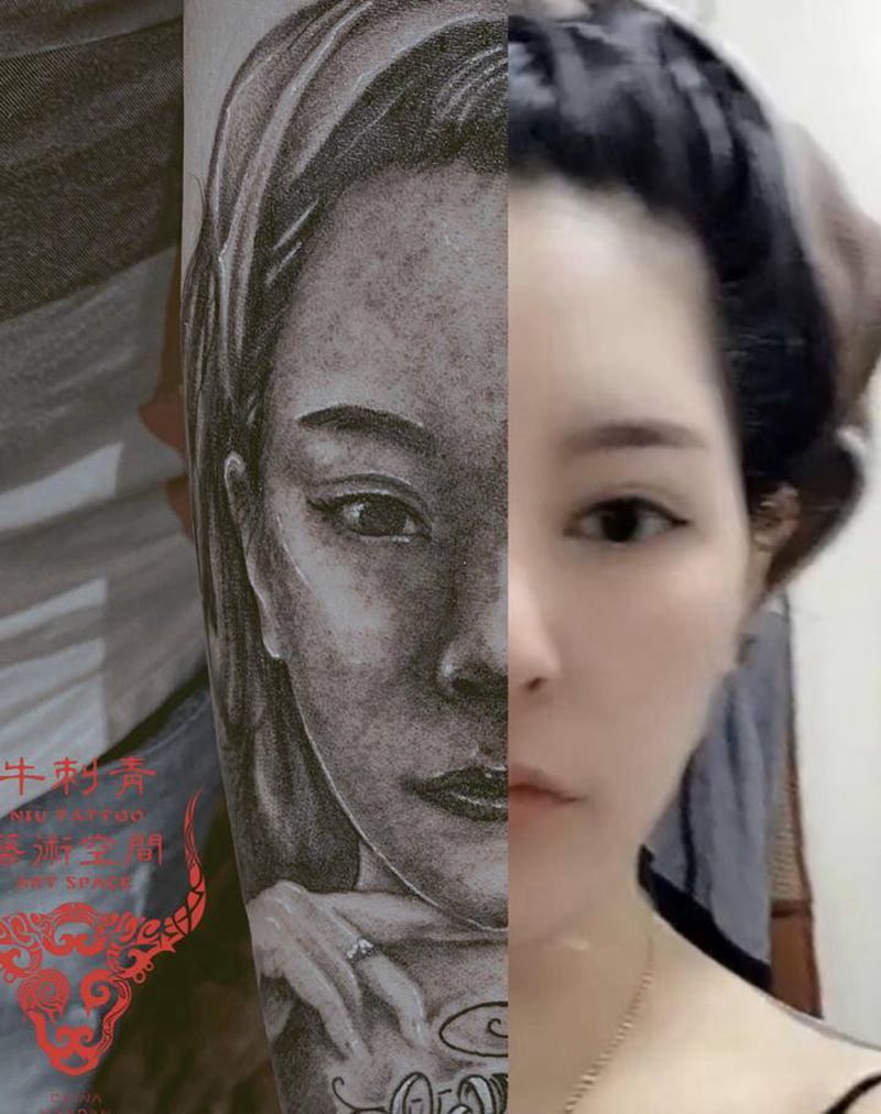 肖像纹身图片_手臂欧美写实纹身图案