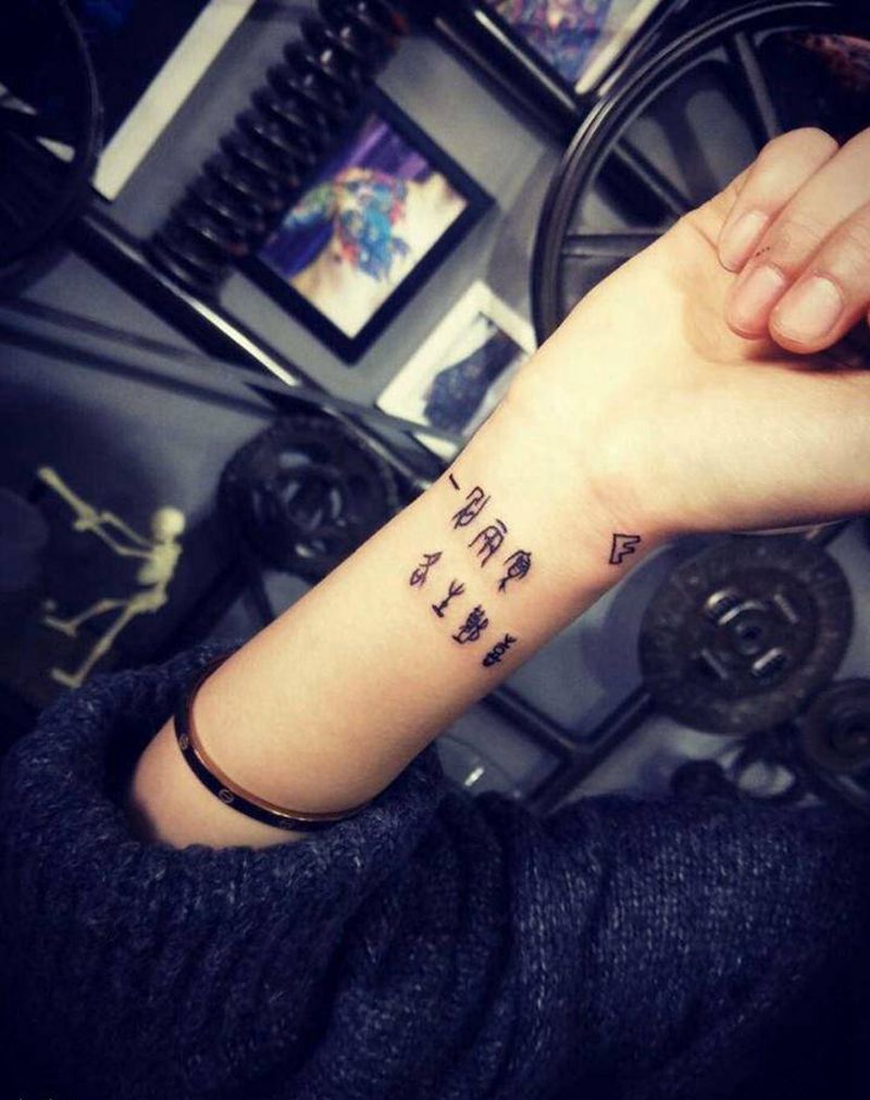 字体纹身图片_手臂新传统纹身图案