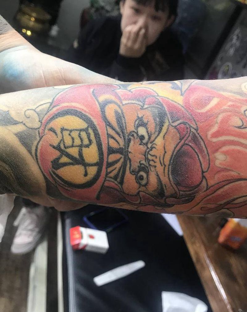 雷神般诺修改纹身图片_手臂肩部新传统纹身图案