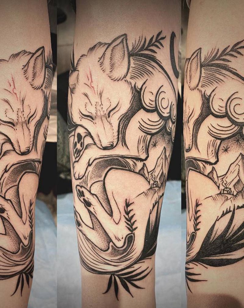 狐狸纹身图片_手臂纹身图案