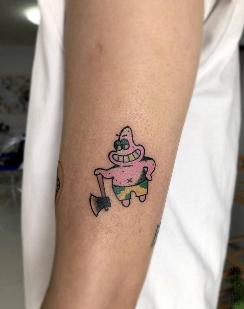 派大星纹身图片_手臂Old School纹身图案