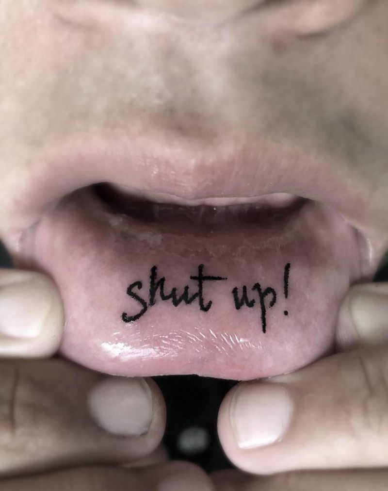 闭嘴!纹身图片_图腾纹身图案