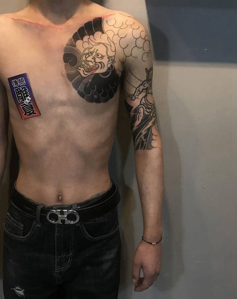 日式板甲纹身图片_老传统纹身图案