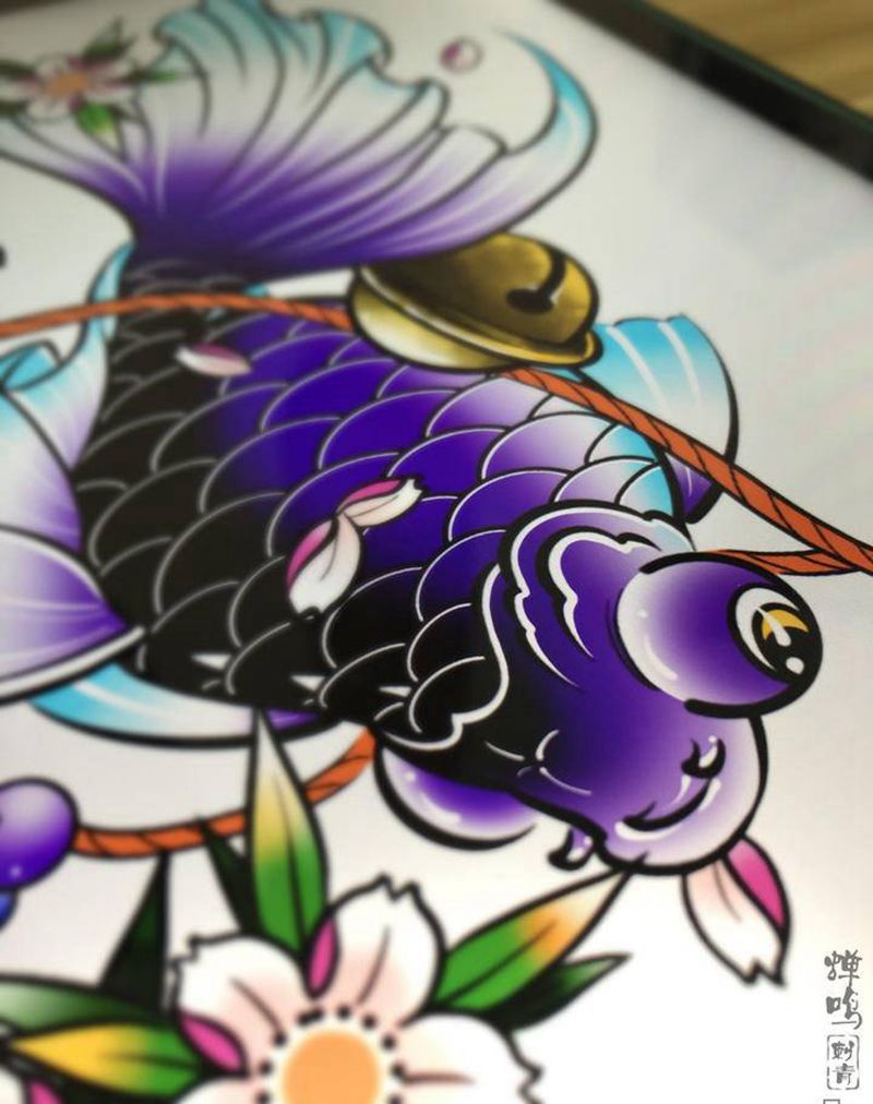 龙睛纹身图片_手臂腿部新传统New School纹身图案