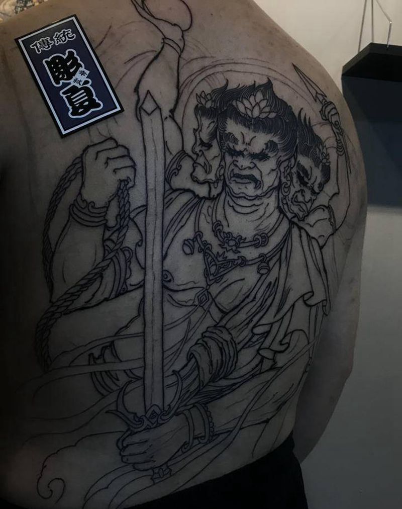 新传统不动冥王纹身图片_新传统纹身图案