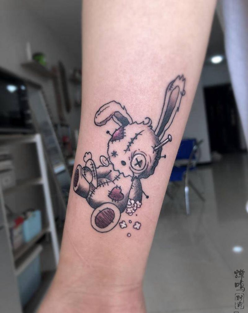 破烂兔纹身图片_手臂New School纹身图案