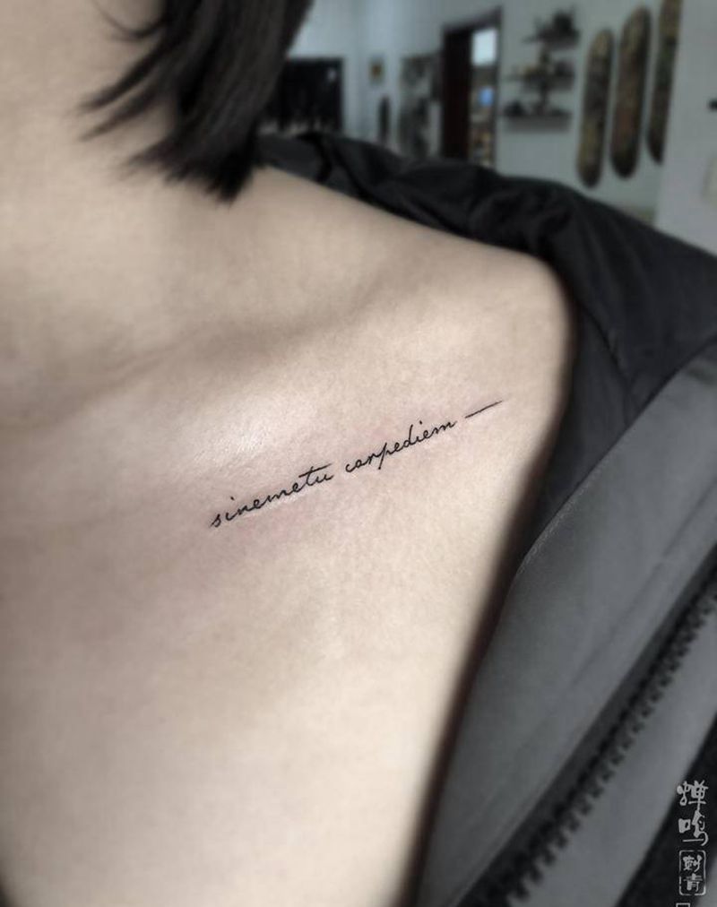 拉丁文纹身图片_胸部图腾纹身图案