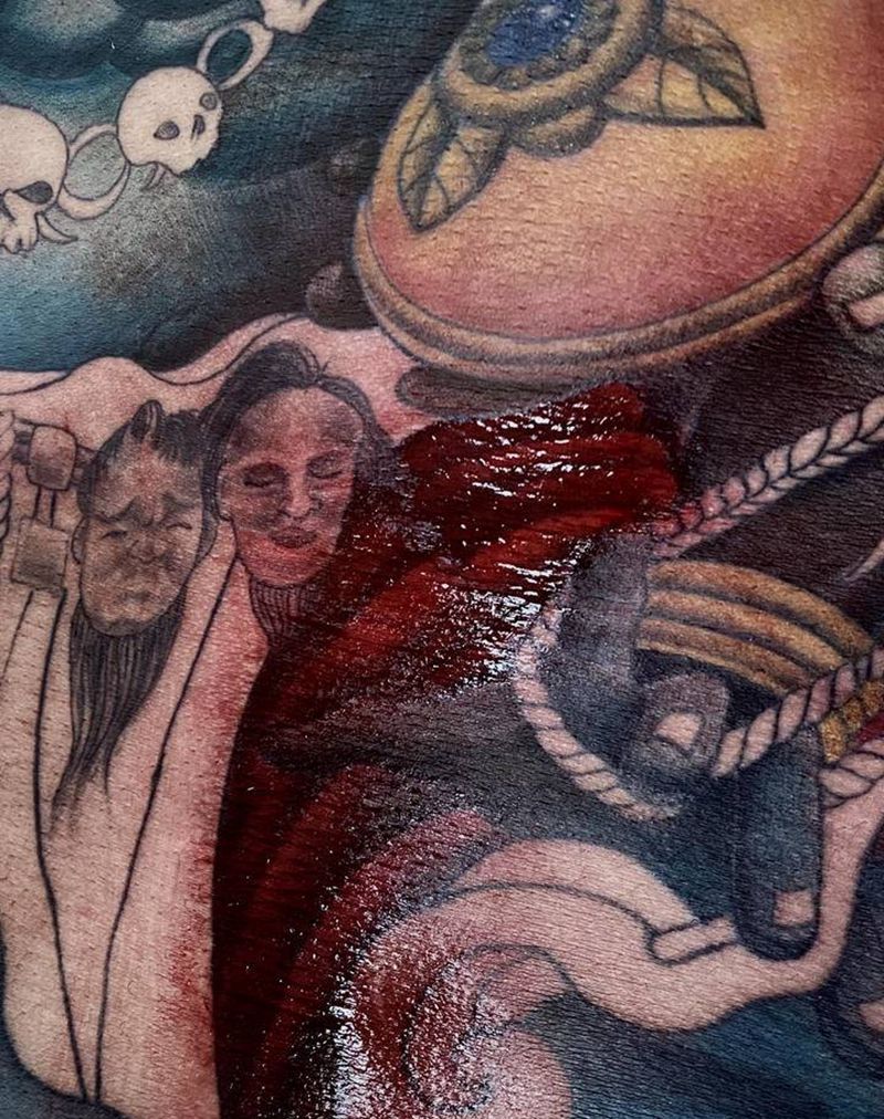 玛哈嘎拉纹身图片_背部新传统纹身图案